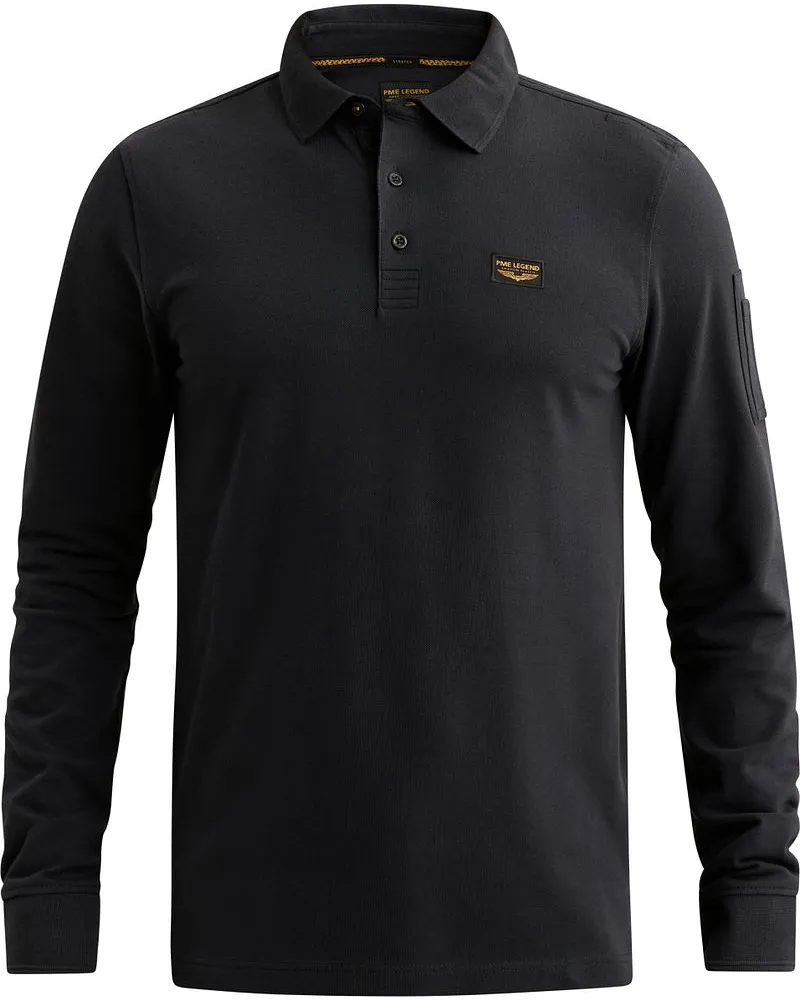 PME Legend American Classic Langarm - Longsleeve Poloshirt Salute Dunkelblau