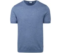 Knitted T-Shirt Melange Blau