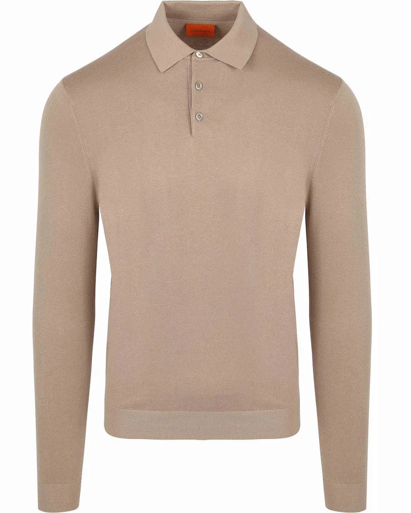 Suitable Compact Cotton Poloshirt Taupe Beige