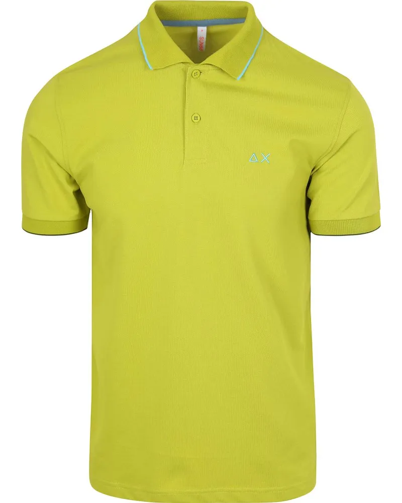 Sun68 Poloshirt Small Stripe Collar Hellgrün Grün
