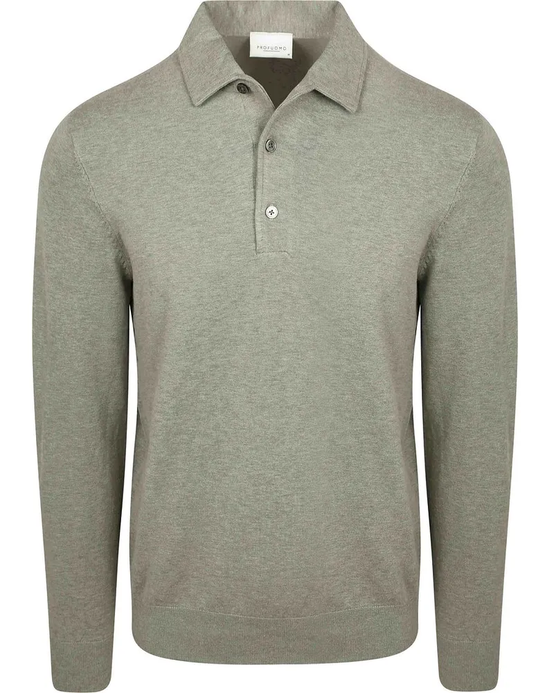 Profuomo Langarm-Poloshirt Luxury Basic Grün Grün