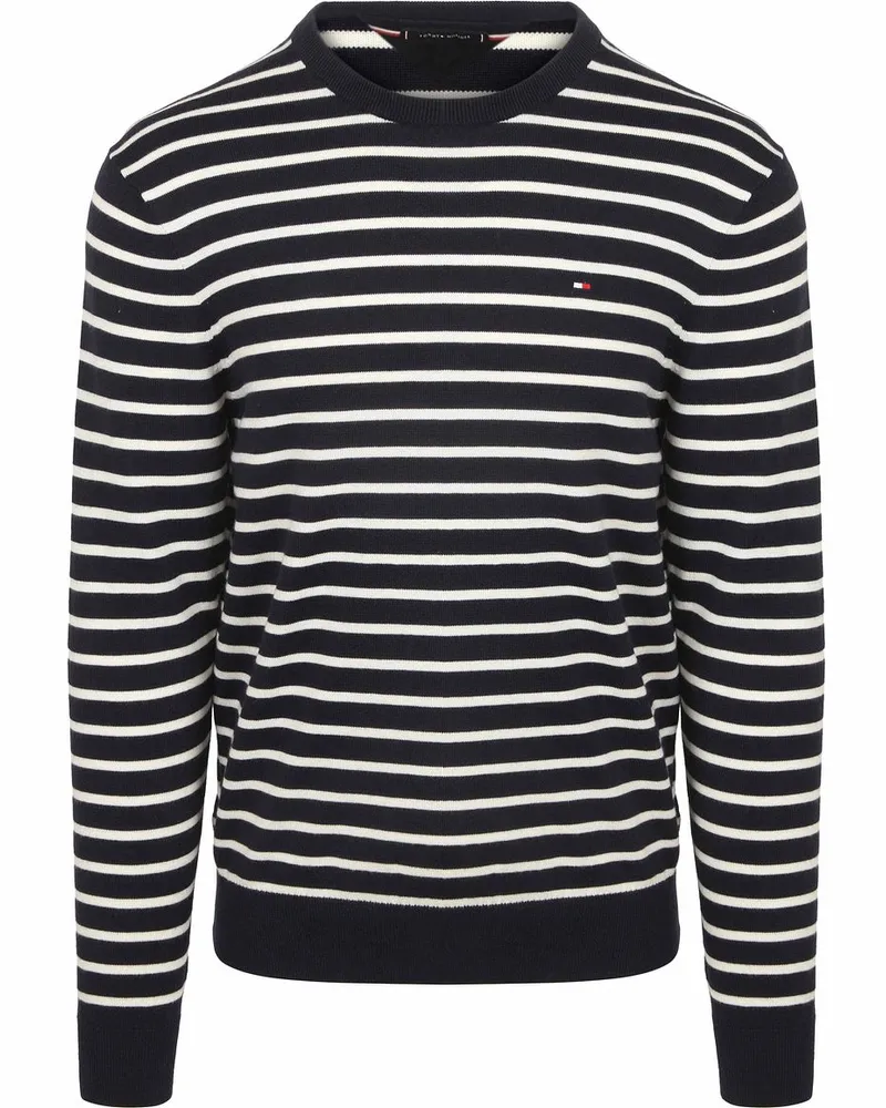Tommy Hilfiger Pullover Streifen Navy Dunkelblau