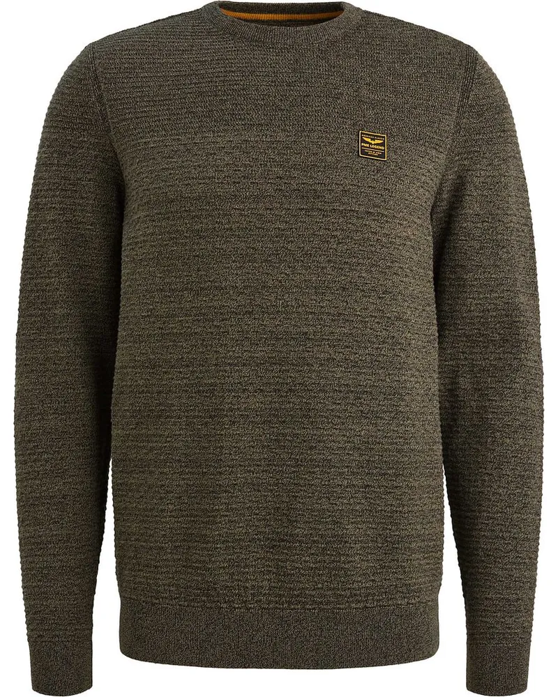 PME Legend Mouliné Structure Pullover Dusky Grün Dunkelgrün