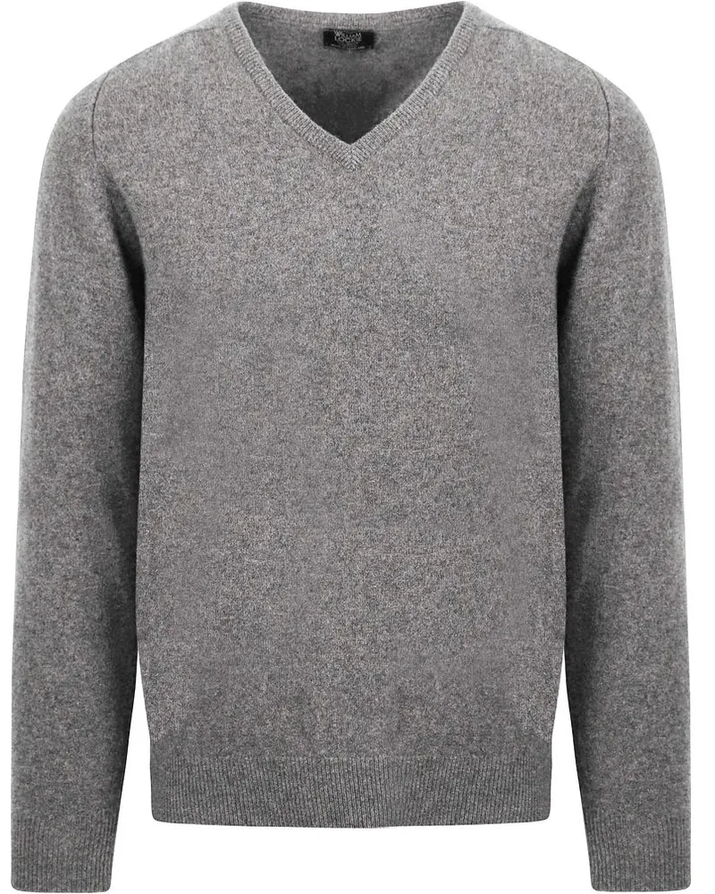 William Lockie V-Auschnitt Pullover Flannel Grau
