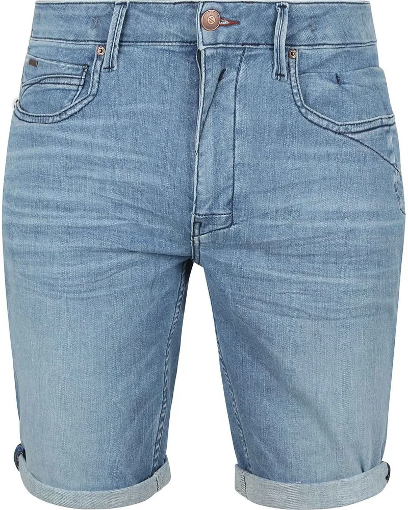 No Excess Short Denim Stretch Bleach Blau