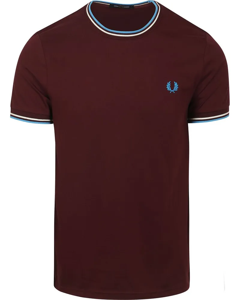Fred Perry M1588 Twin Tipped T-Shirt Bordeaux Rot