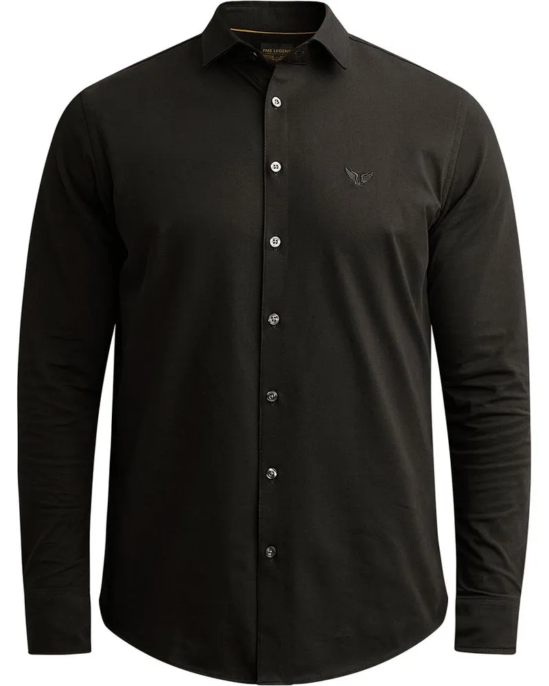 PME Legend Satin Jersey Hemd Schwarz Schwarz