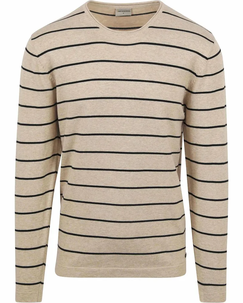 No Excess Pullover Streifen Beige Beige