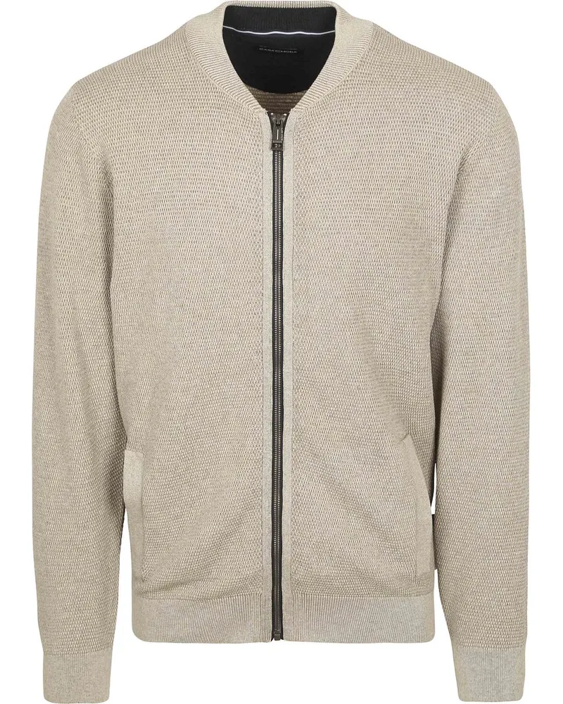 CasaModa Strickjacke Zip Structure Beige Beige