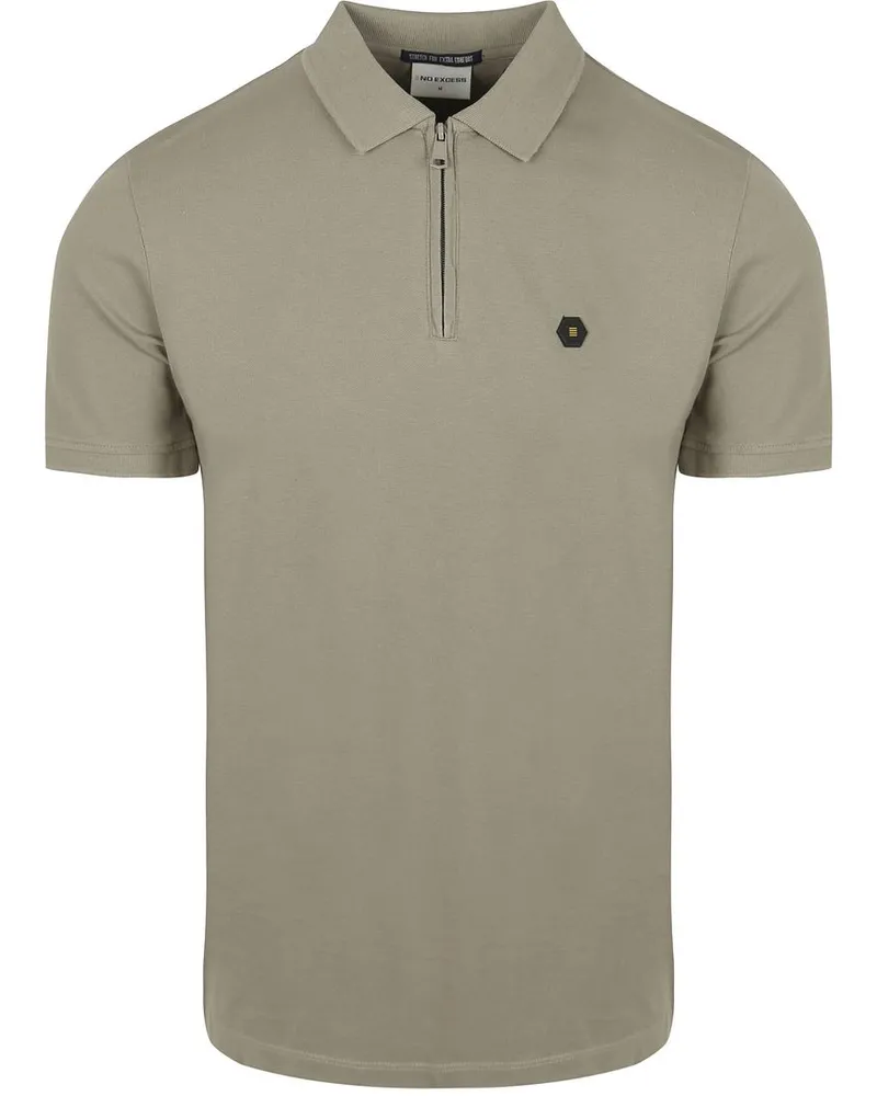 No Excess Half Zip Poloshirt Piqué Grün Grün