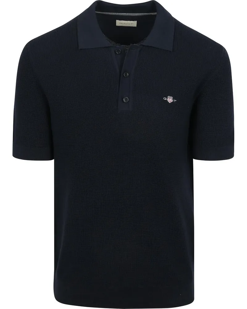 Gant Strick Poloshirt Navy Dunkelblau