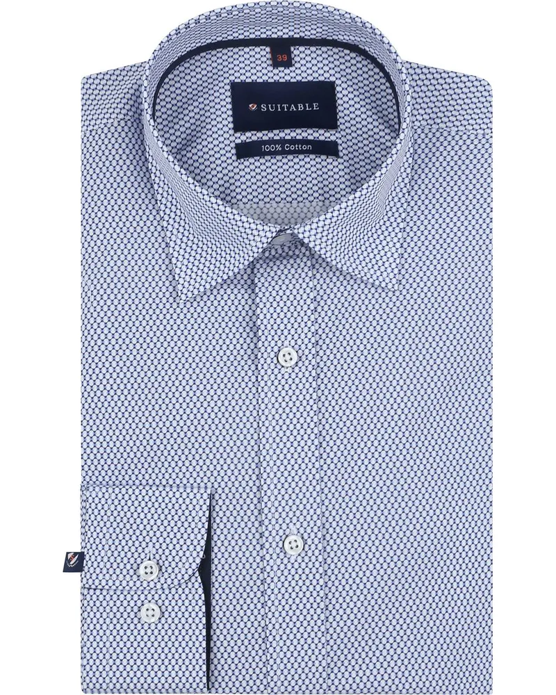 Suitable Hemd Dotty Druck Blau Blau