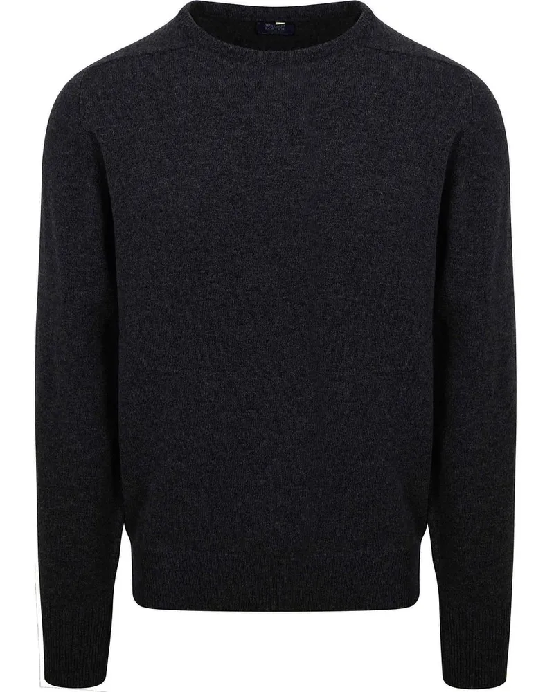 William Lockie Pullover Lammwolle Anthrazit Grau