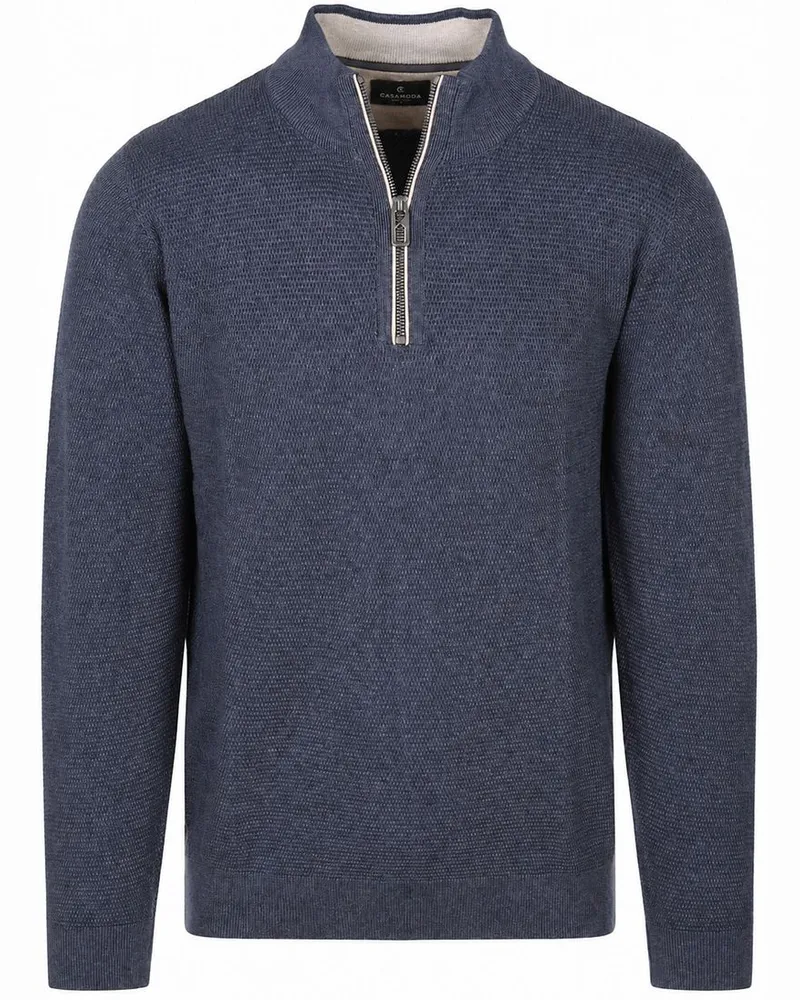 CasaModa Halfzip Pullover Structure Dunkelblau Dunkelblau