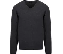 V-Auschnitt Pullover Lammwolle Cliff Grau
