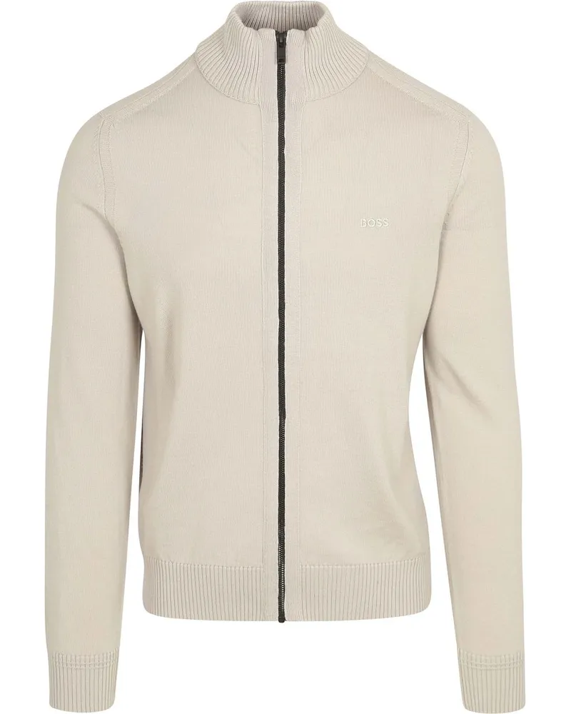HUGO BOSS Avac Strickjacke Woolblend Greige Grau