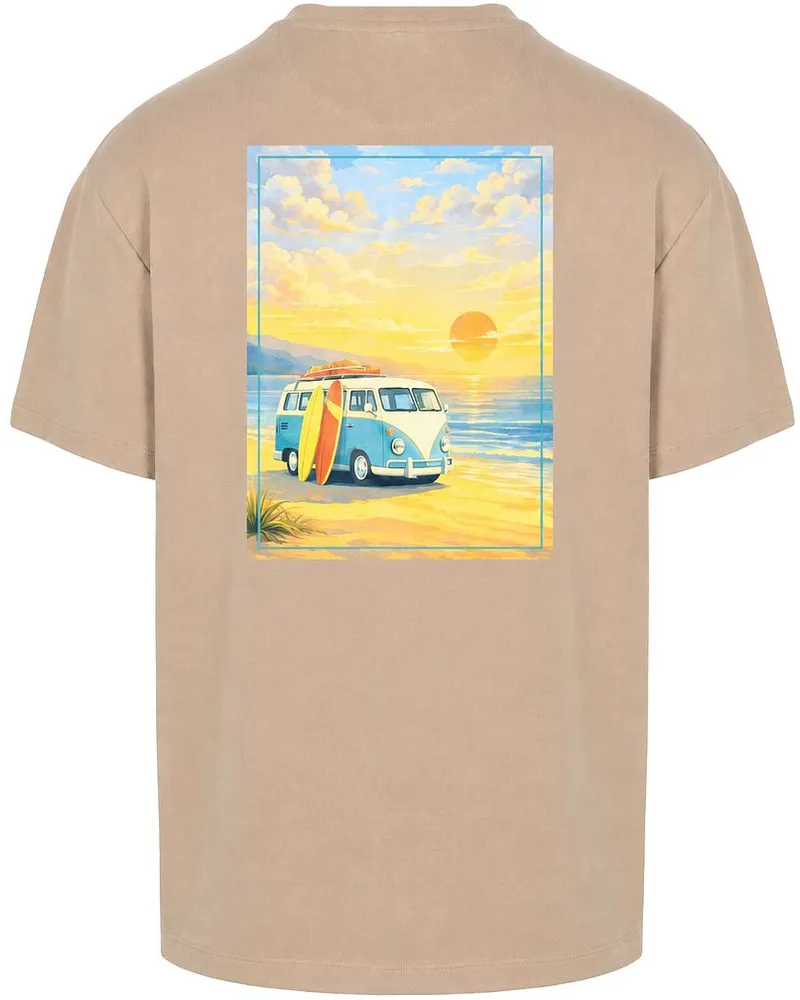 Suitable Rink T-Shirt Backprint Heavy Jersey Taupe Beige