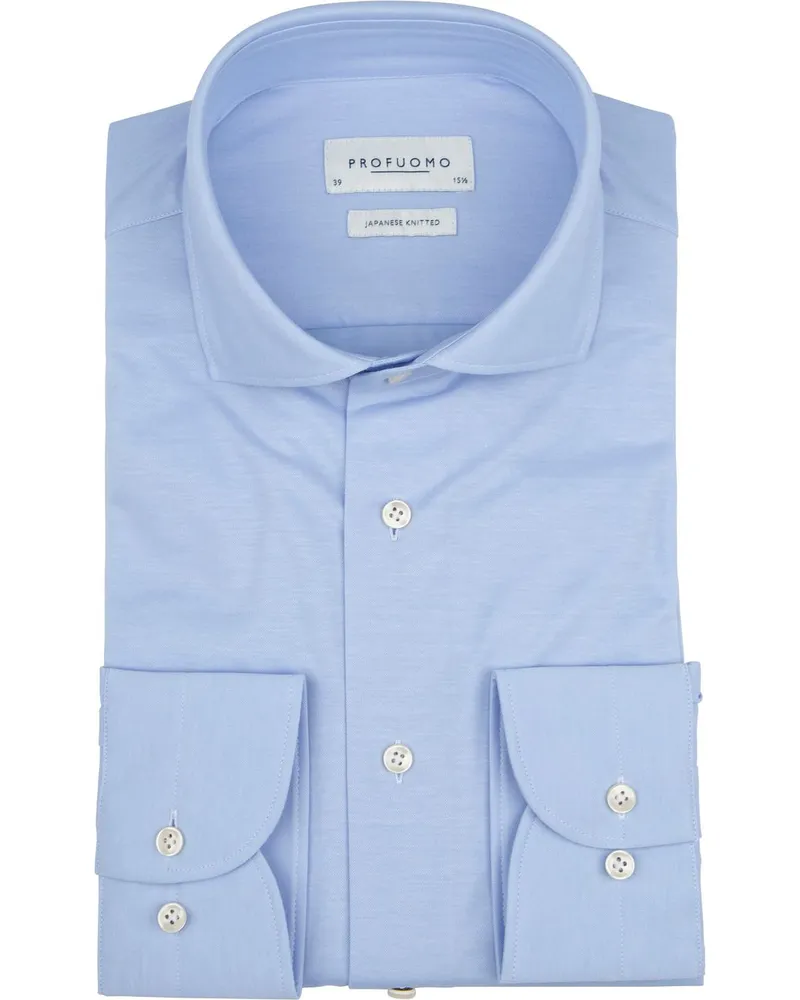 Profuomo Japanese Knitted Hemd Hellblau Hellblau