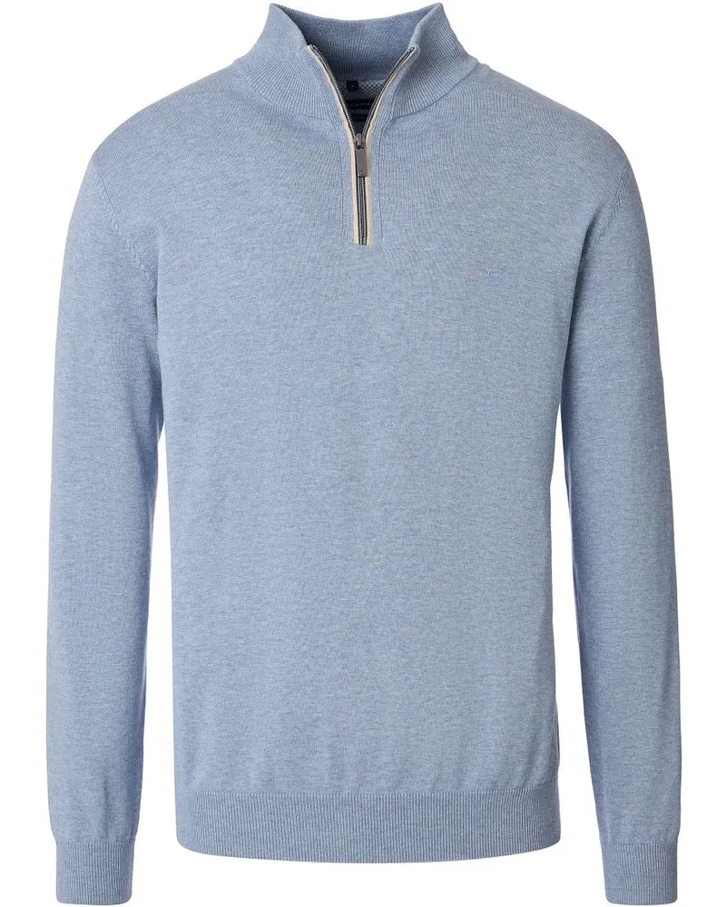 CasaModa Halfzip Pullover Solid Hellblau Hellblau