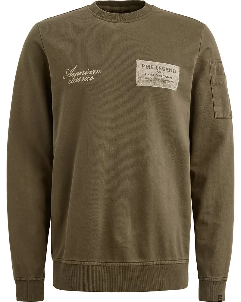 PME Legend Sweatshirt Logo Oliv Grün