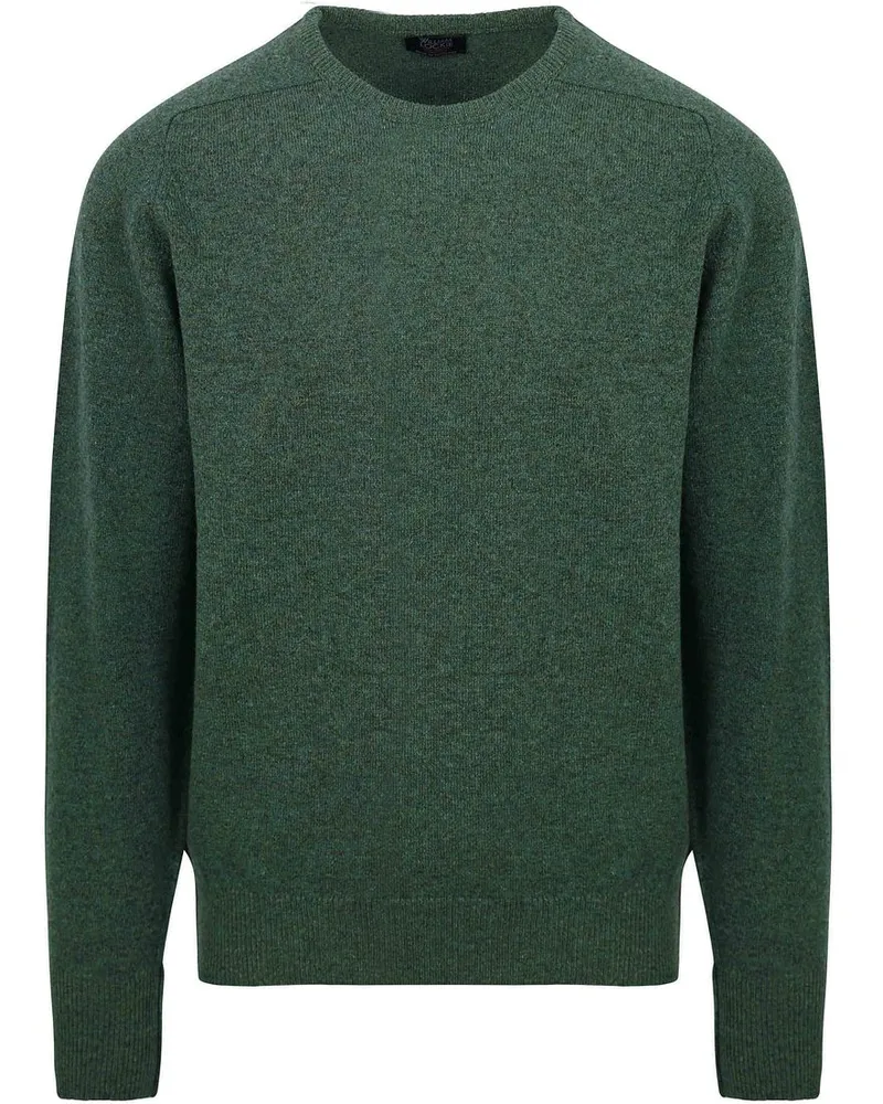 William Lockie Pullover O-neck Lambswool Cossack Dunkelgrün