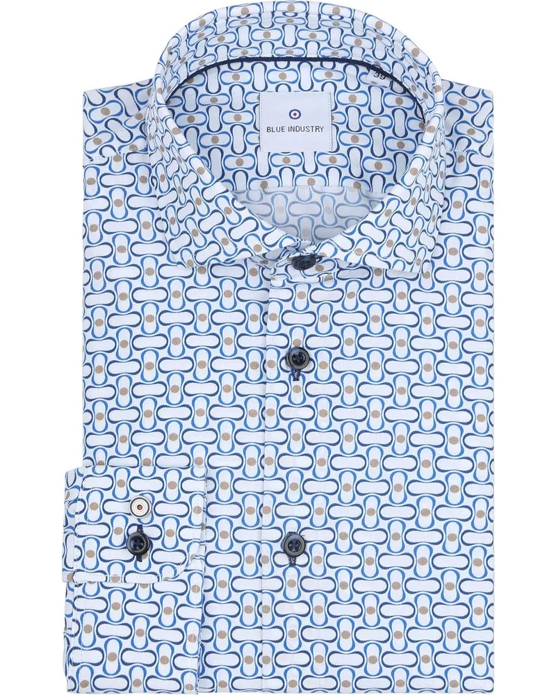 Blue Industry Hemd Druck Blau Blau