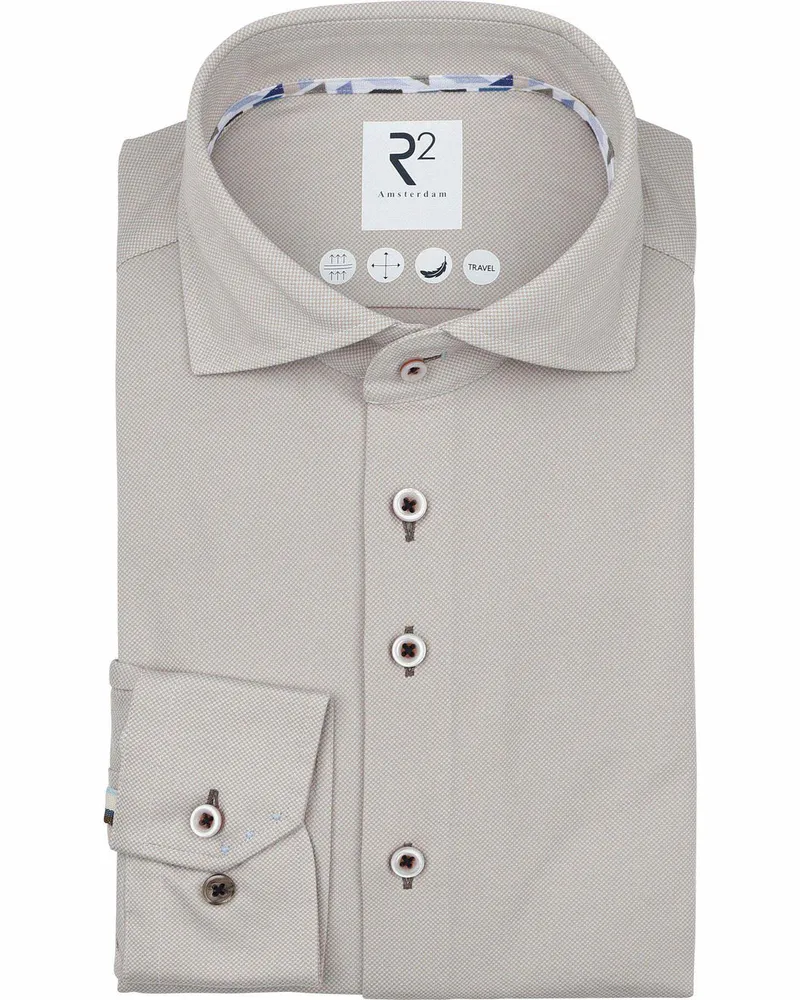 R2 Amsterdam R2 Hemd Technical Strick Beige Beige