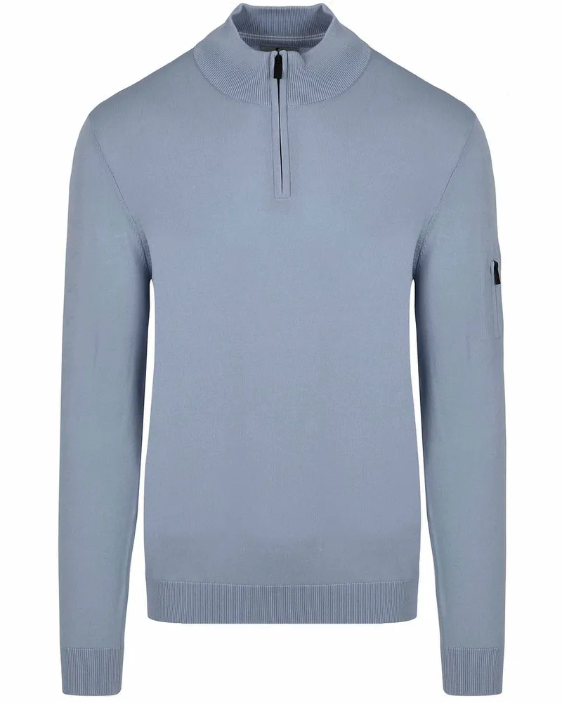 Suitable Race Half Zip Pullover Steel Blue Blau