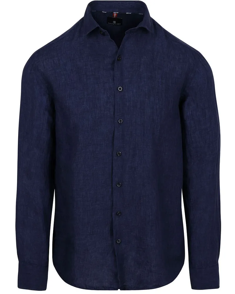 State of Art Hemd Leinen Navy Dunkelblau