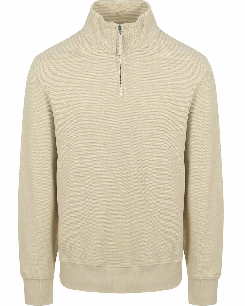Gant Half Zip Pullover Ecru Wollweiß
