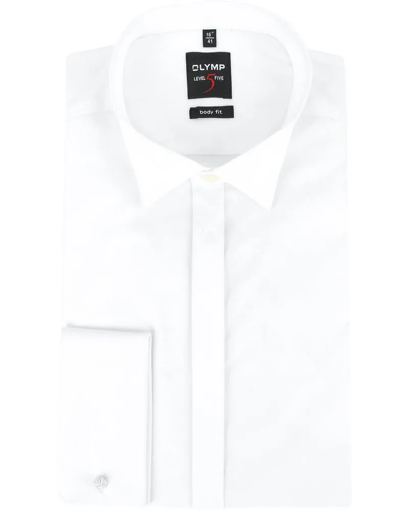 Olymp Level Five Body Fit Tuxedo Smoking Hemd Weiß