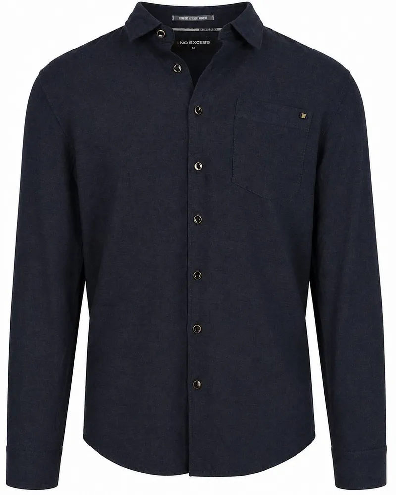 No Excess Hemd Anthrazit Melange-Flanell Anthrazit