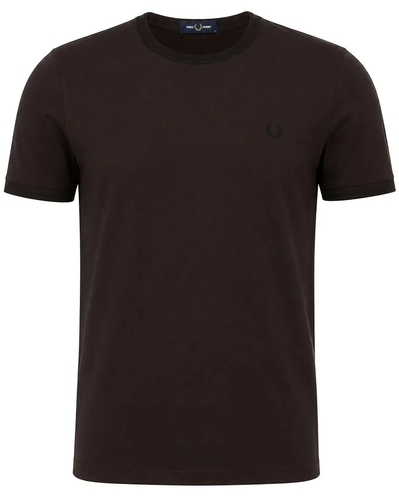 Fred Perry Twin Tipped T-Shirt Braun 86C Braun