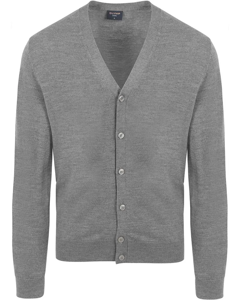 Olymp Strickjacke Wolle Grau Grau
