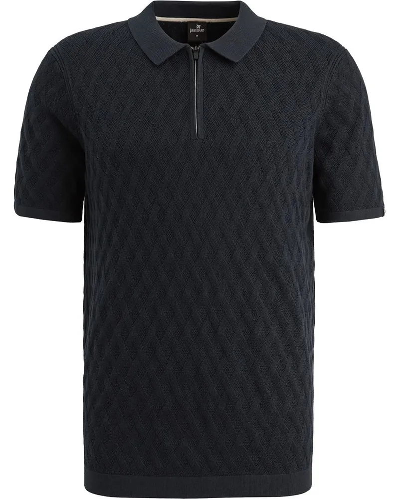 Vanguard Knitted Polo Half-Zip Navy Dunkelblau