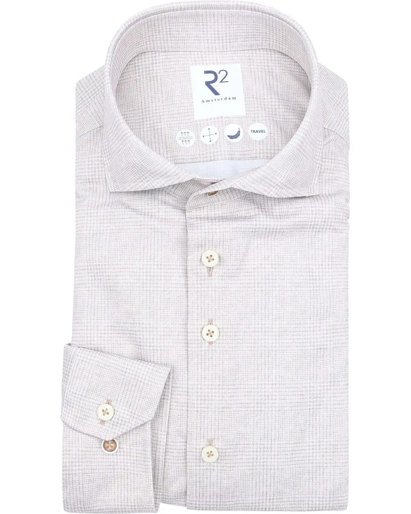 R2 Amsterdam R2 Hemd Glenchek Travel Beige Beige
