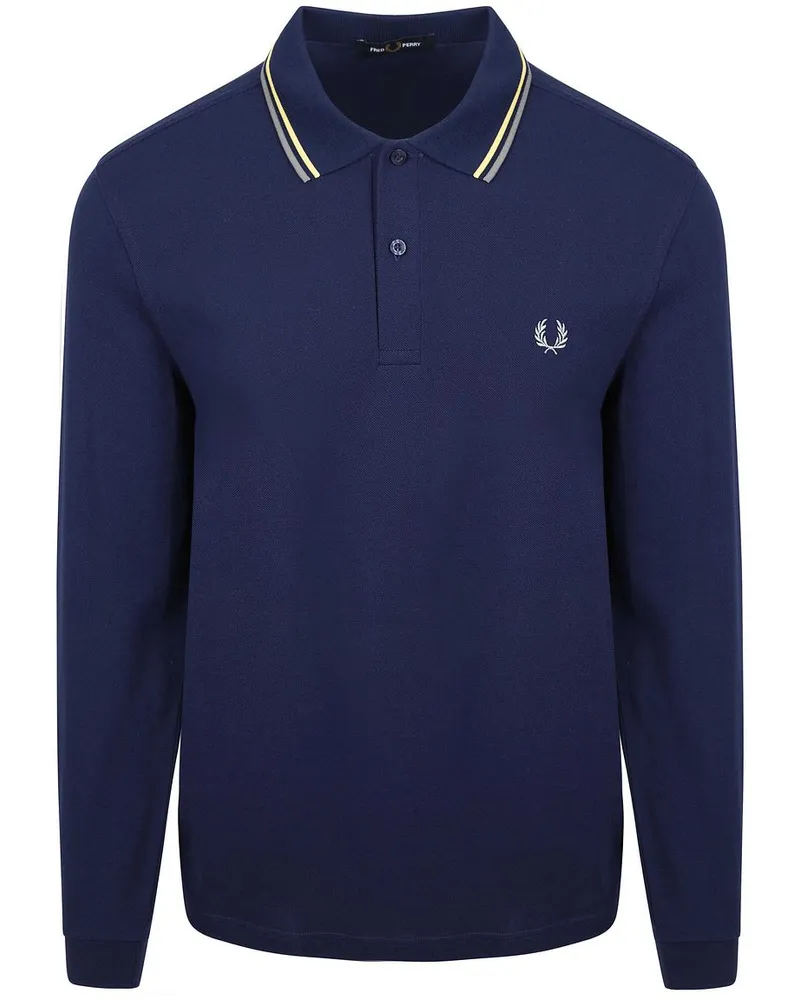 Fred Perry Langarm-Poloshirt Navy T55 Dunkelblau