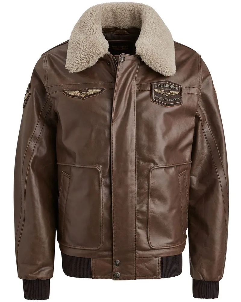 PME Legend Lederjacke Buff Hudson Braun Braun
