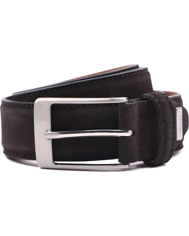 Profuomo Wildleder Gürtel Dunkelbraun Braun