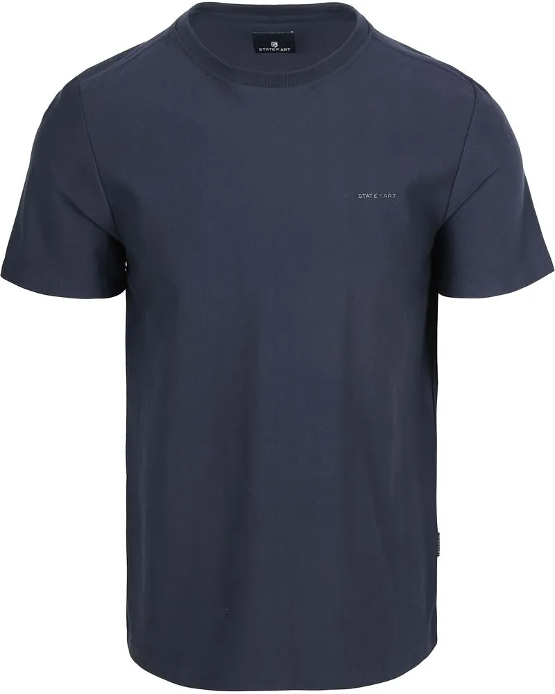 State of Art T-Shirt Fischgrät Dunkelblau Dunkelblau