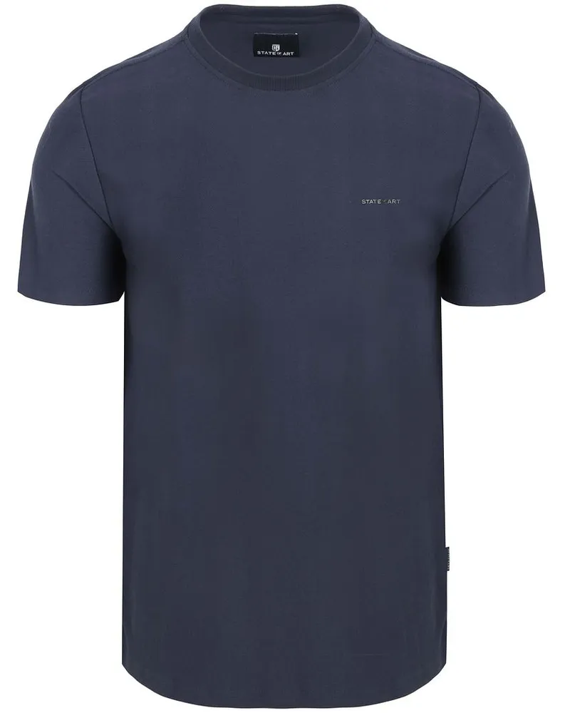 State of Art T-Shirt Fischgrät Dunkelblau Dunkelblau