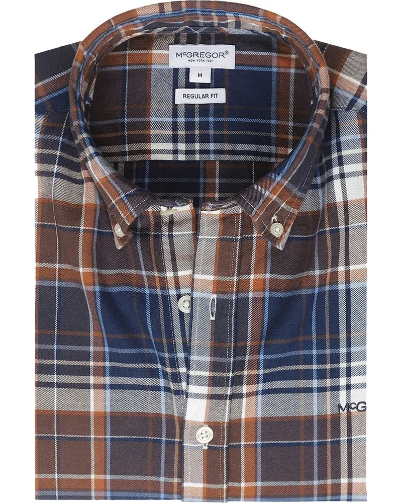 McGregor Hemd Karos Beige Blau Beige