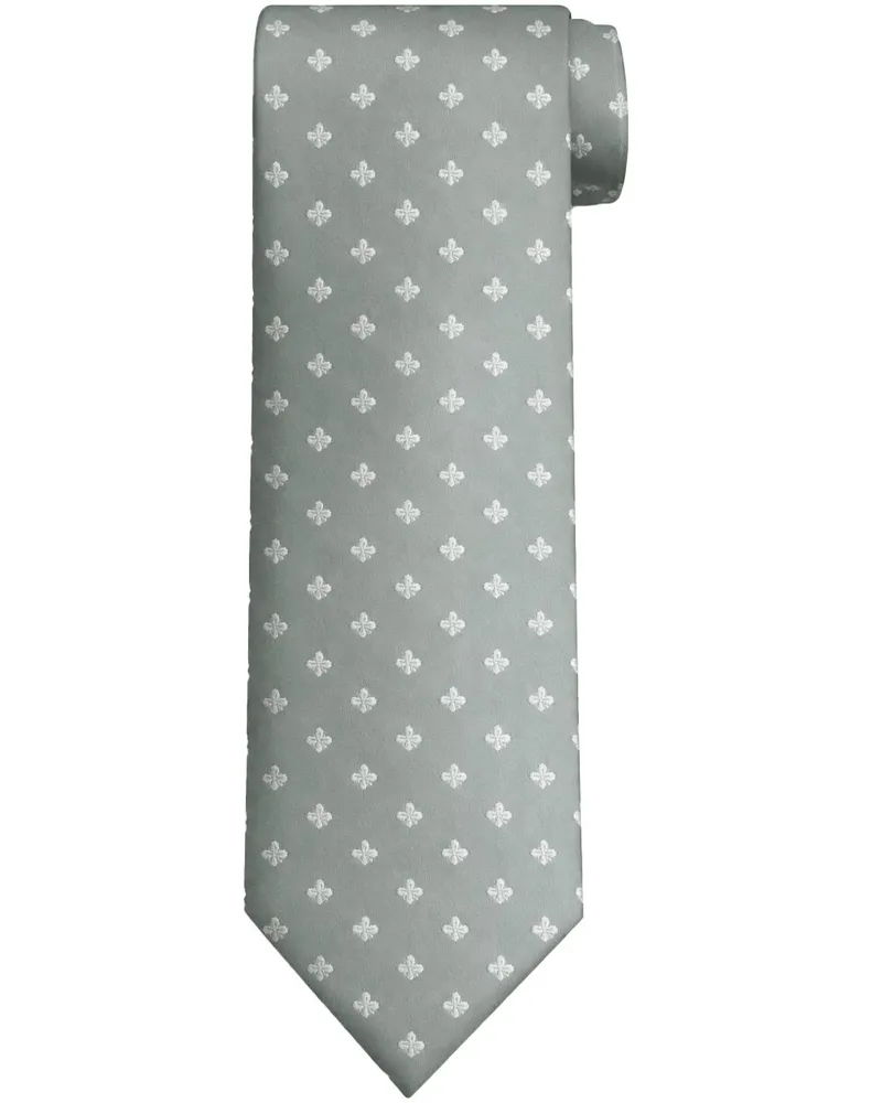 Suitable Seide Krawatte Hellgrün Weiß