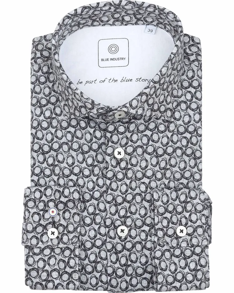 Blue Industry Hemd Druck Grau Grau