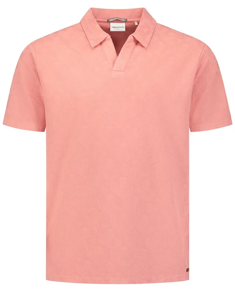 No Excess Jacquard-Poloshirt Riva Coral Pink