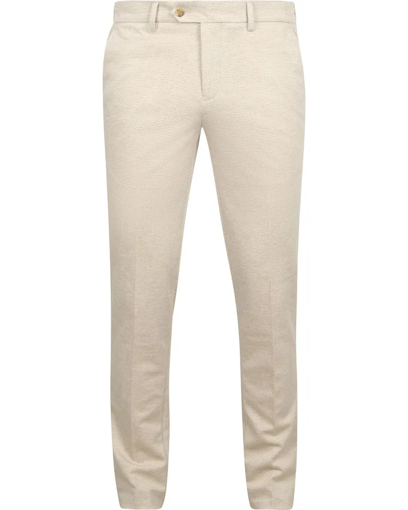 Suitable Das Pantalon Houndstooth Sand Wollweiß