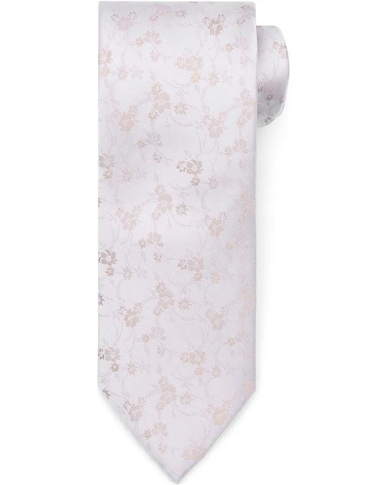 Suitable Seidenkrawatte Mit flower Off-White Wollweiß