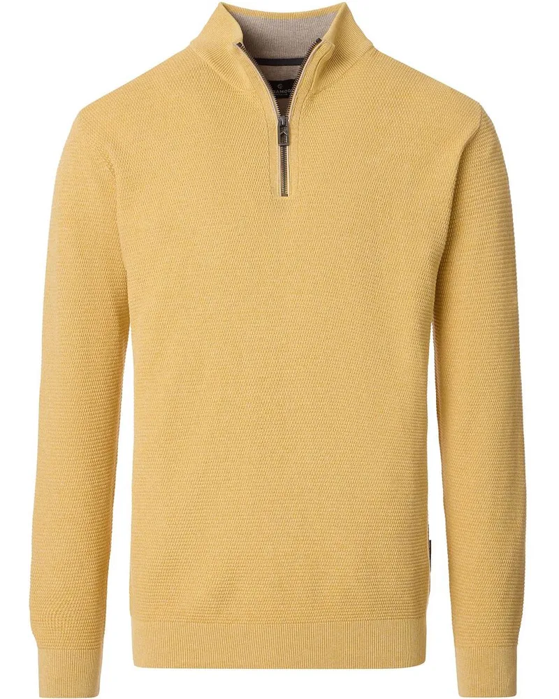 CasaModa Halfzip Pullover Structure Melange Gelb Gelb