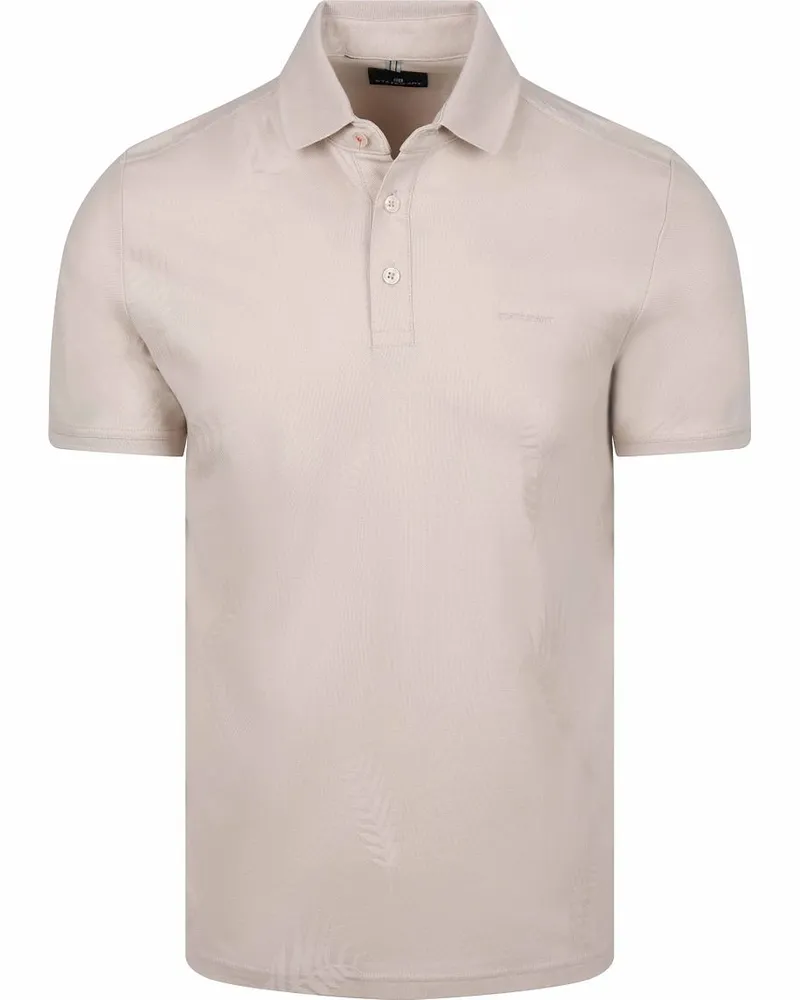 State of Art Polo Piqué Blattmuster Kit Wollweiß