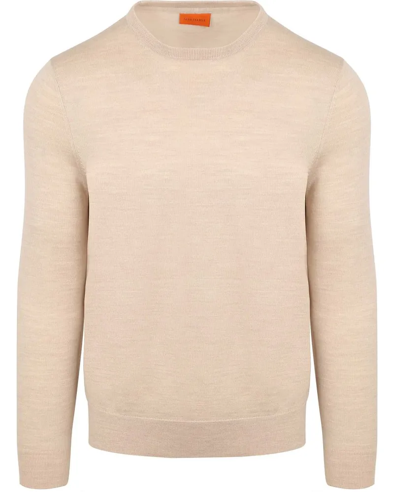 Suitable Merino Pullover Rundhals – Ecru Wollweiß